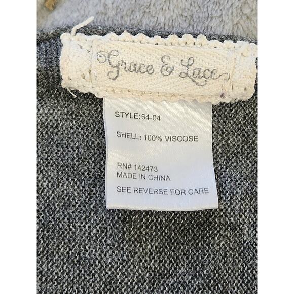 Grace & Lace Long Sleeve Lightweight Crochet Viscose Hi Lo Tunics, Size Large - Picture 8 of 9